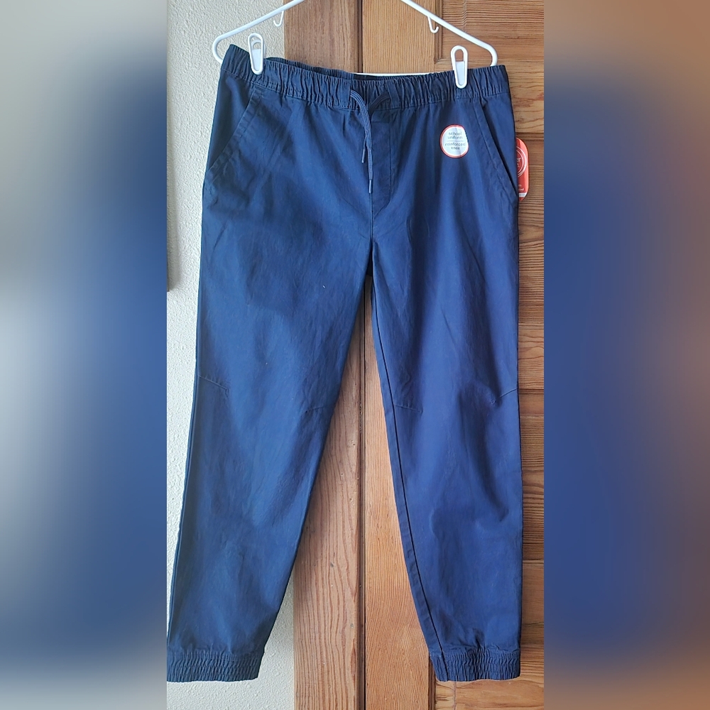NWT Wonder Nation Boys Husky XL 14-16 School Uniform Navy Joggers Pants Pull On